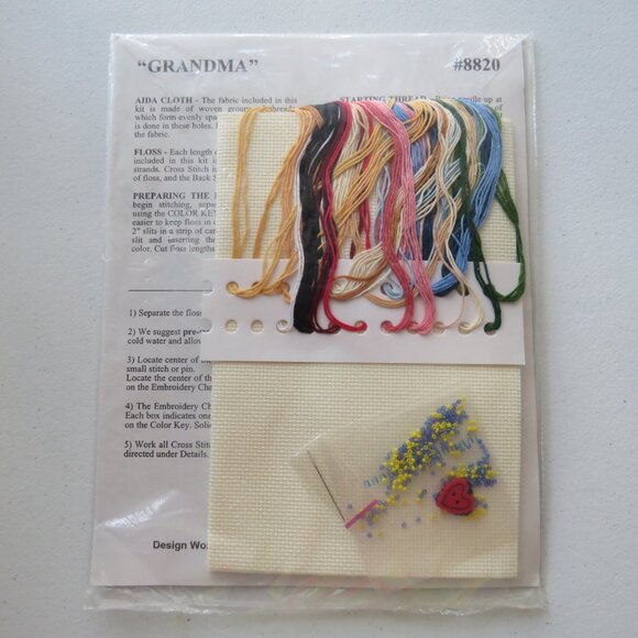 Loving Grandma Vintage Counted Cross Stitch Kit #8820 - Picture 5 of 7